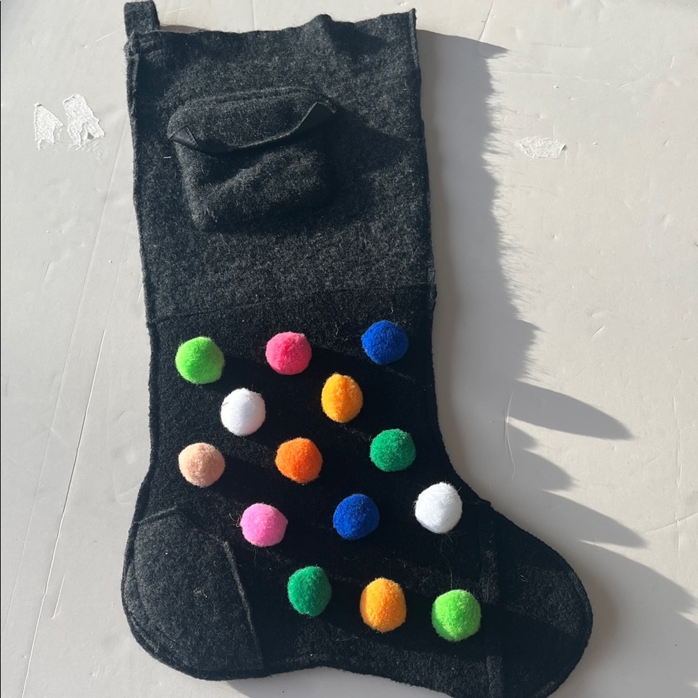 Colorful Pom-Pom Christmas stocking